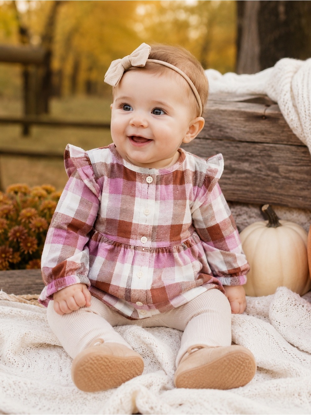Carter’s Baby Girls Plaid Flannel Peplum Top | 9M | NWT
